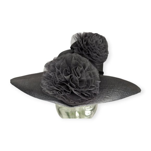 Vintage Millinery Design Studio Black Derby Wide Brim Hat main image 5